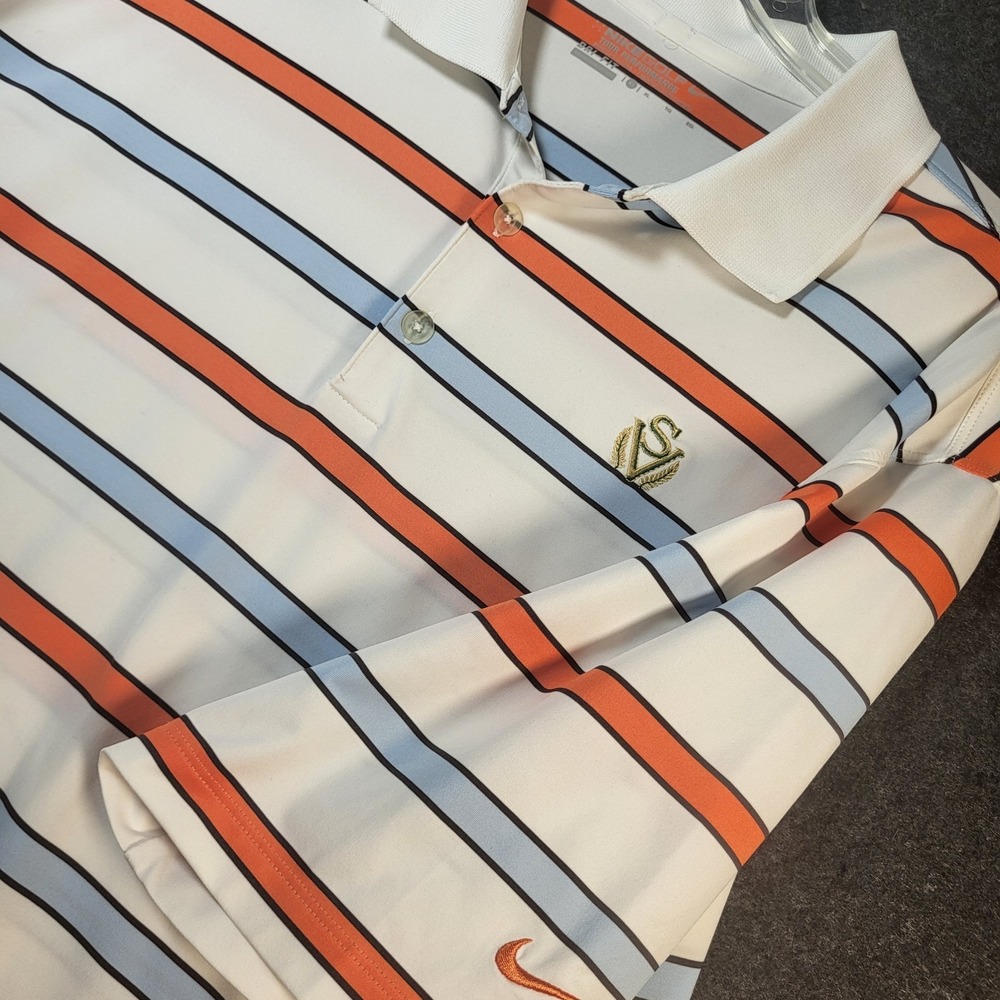 Nike Golf Tour Performance Polo Shirt Sage Valley Golf Club Men's XL Striped - Picture 2 of 10
